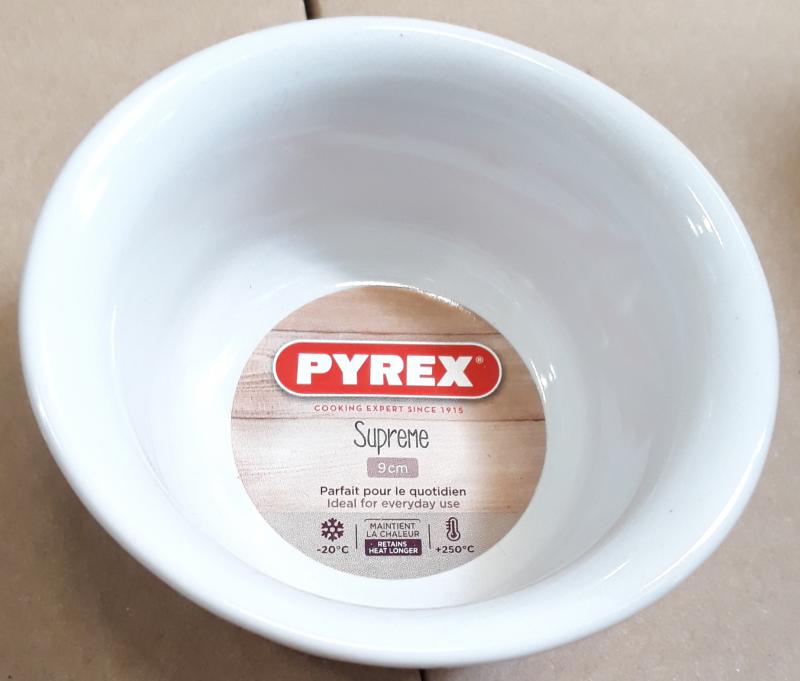 Pyrex Supreme kerámia souffle tálka, fehér, 9 cm, 203218