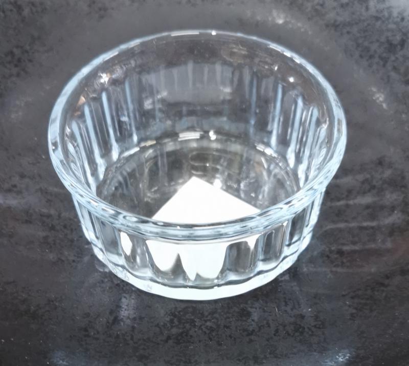Pyrex üveg souffle tálka, 10 cm x 5cm, 2dl, 1 db