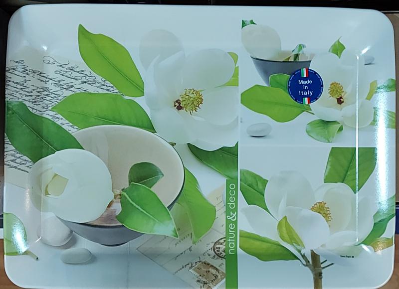 R2S Easy Life műa.tálca, Nature deco magnolia, 31X23 cm, 153109NDM