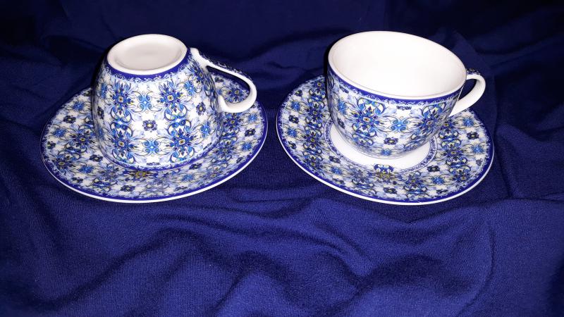 R2S Maiolica Blue porcelán espresso szett dobozban, 2 szett, 110 ml, R0921MAIB