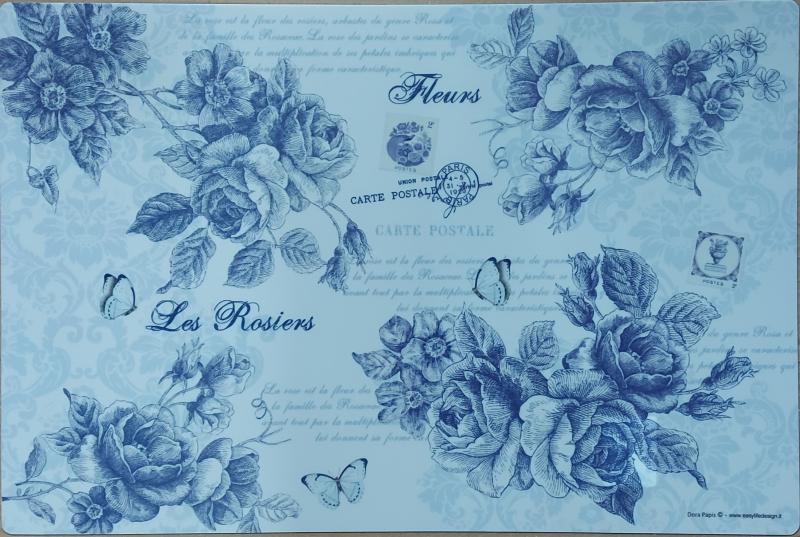 R2S műanyag Reggeliző alátét, Blue Roses, 45X30 cm ART BLU0550DR