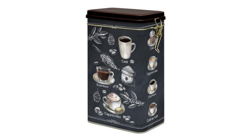 R2S.078BRST Kávés fémdoboz 13x8x21cm, Barista