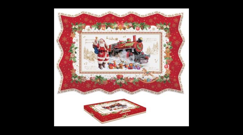 R2S.1004CHME  Porcelántálca 35x23cm, dobozban, Christmas Memories