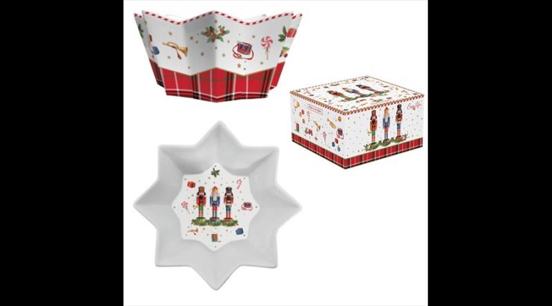 R2S.1007VNUT Porcelántál 20cm, dobozban, Vintage Nutcracker