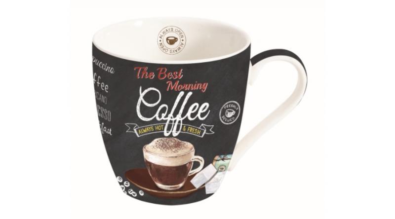 R2S.1010ICTB Porcelánbögre 350ml, dobozban, It's Coffee Time Brown