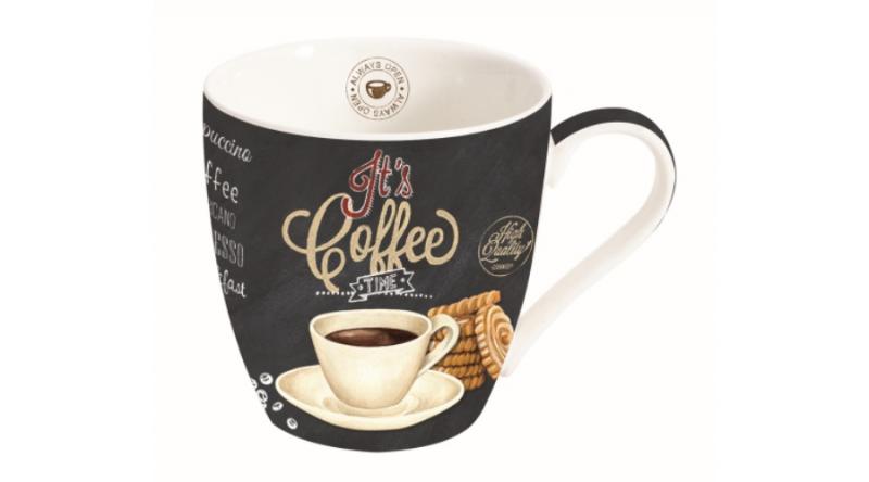 R2S.1010ICTW Porcelánbögre 350ml, dobozban, It's Coffee Time White