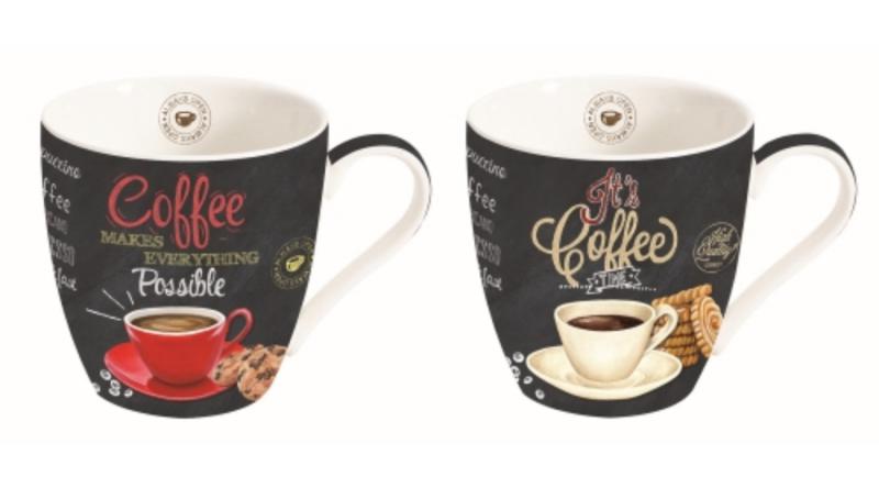 R2S.1011ICTT Porcelán bögreszett 350ml, 2db-os dobozban, It's Coffee Time