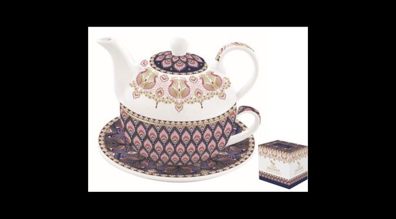 R2S.104MOS8 Porcelán egyszemélyes teáskészlet 350ml+350ml dobozban,Atmosphere Peacock