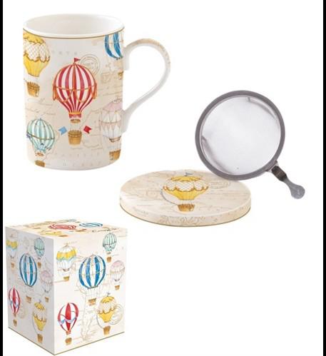 R2S.105AIRB Porcelán szűrősbögre tetővel 350ml dobozban,Air Balloons