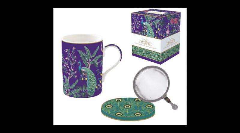 R2S.105IMPP Porcelán szűrősbögre tetővel, 350ml, dobozban, Imperial Peacock, Atmosphere