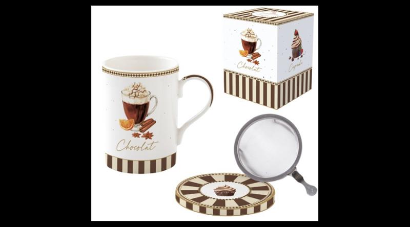 R2S.105SWEM Porcelán szűrősbögre tetővel, 350ml, dobozban, Sweet Moments
