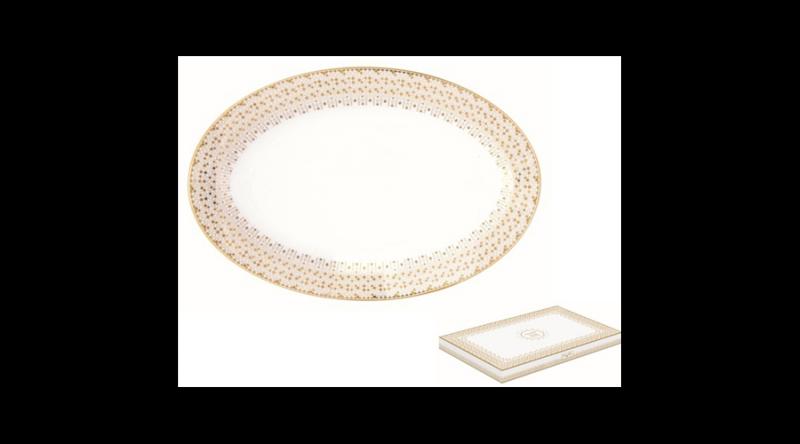 R2S.1116FESV Porcelán ováltálca 35x23,5cm, dobozban, Festive