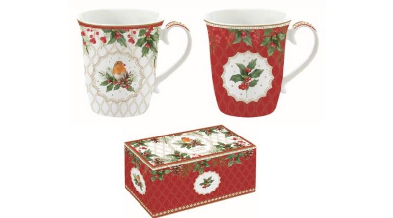 R2S.1172CHBE Porcelán bögreszett 2db-os, 275ml, dobozban, Christmas Berries