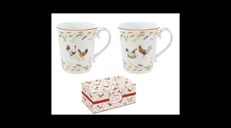 R2S.1172CLIF Porcelán bögreszett 2db-os, 275ml, dobozban, Country Life