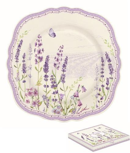 R2S.1176LAVF Porcelán desszerttányér 20cm,dobozban,Lavender Field, levendula mintás