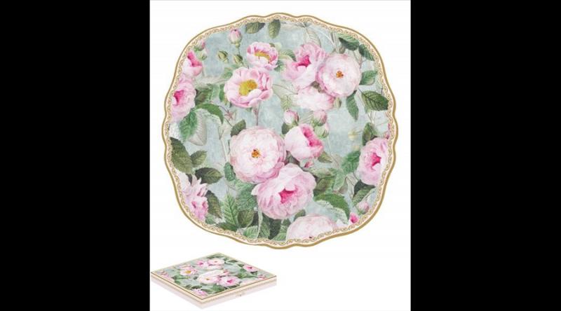 R2S.1176ROBL Porcelán desszerttányér 20cm dobozban,Roses in Bloom