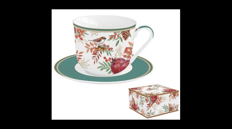 R2S.1182ASYM Porcelán reggelizőcsésze+alj 370ml dobozban, Autumn Symphony