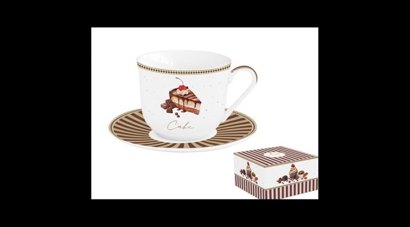 R2S.1182SWEM Porcelán reggelizőcsésze+alj 370ml, dobozban,Sweet Moments