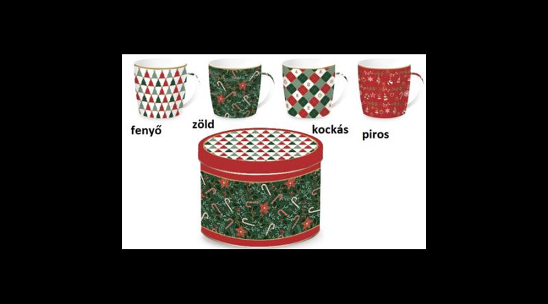 R2S.119FACH Porcelánbögre 350ml, fémdobozban, Fancy Christmas, Coffee Mania