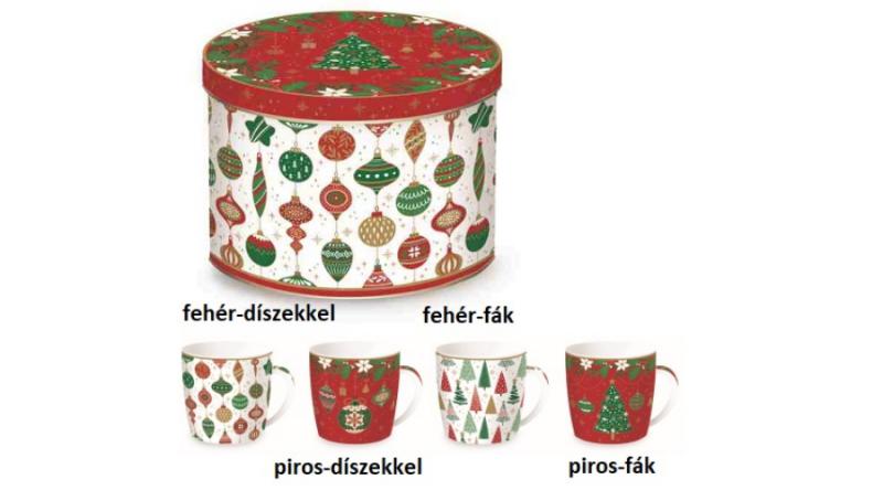 R2S.119JING Porcelánbögre 350ml, fémdobozban, Jingle Bells