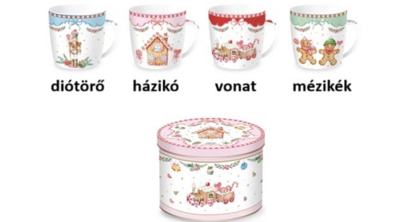 R2S.119SWEC Porcelánbögre 350ml,fémdobozban, Sweet Christmas
