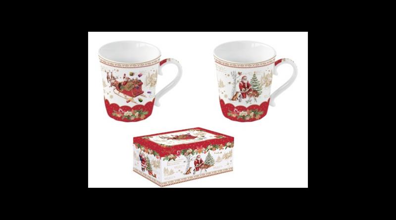 R2S.1235CHME Porcelán bögreszett 2db-os, 340ml, dobozban, Cristmas Memories