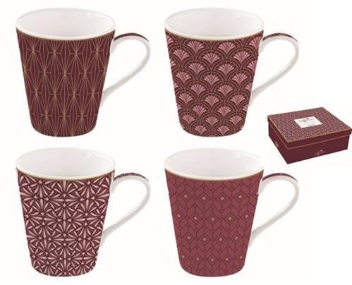 R2S.128CMDA Porcelánbögre 4 db-os 300 ml, dobozban, Coffee Mania Damask