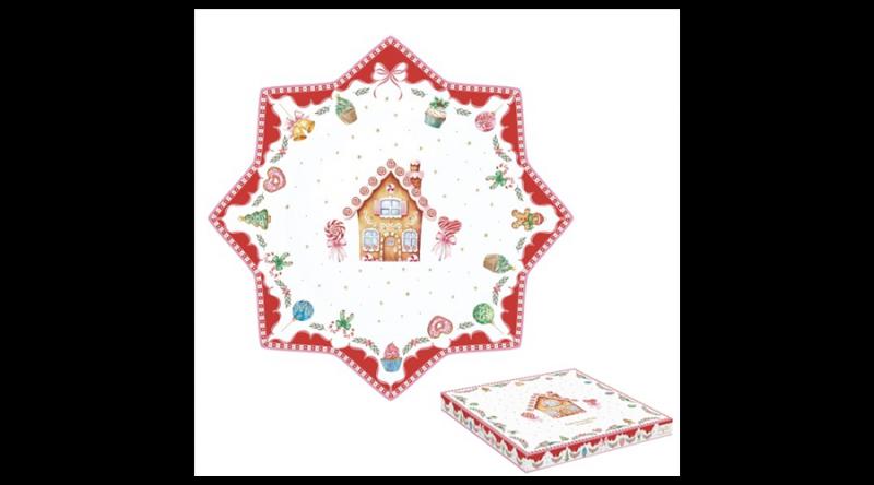 R2S.1412SWEC Porcelán tortatál 32cm, dobozban, Sweet Christmas