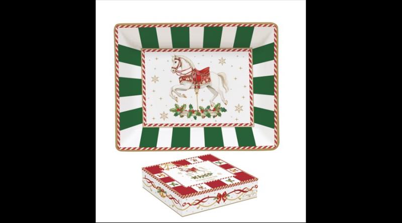 R2S.1442CTAL Porcelán kistálka 14x11cm, dobozban, Christmas Tale