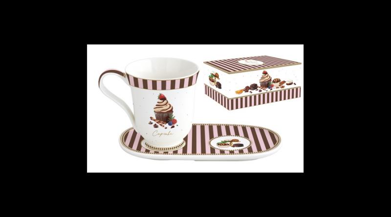 R2S.1449SWEM Porceláncsésze+keksztartós alj, 350ml, dobozban, Sweet Moments