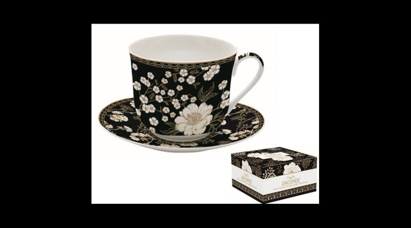 R2S.1454ARTF Porcelán reggelizőcsésze+alj 400ml dobozban, Art Deco & Flowers, Atmosphere