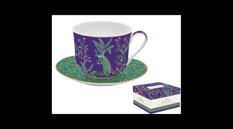 R2S.1454IMPP Porcelán reggelizőcsésze+alj, 400ml, dobozban, Imperial Peacock, Atmosphere