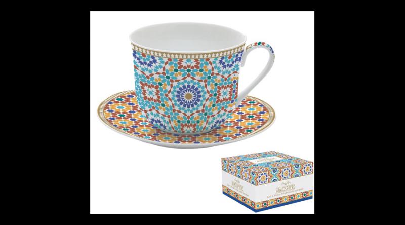 R2S.1454MARR Porcelán reggelizőcsésze+alj, 400ml, dobozban, Marrakech, Atmosphere