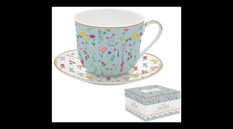 R2S.1454MFLO Porcelán reggelizőcsésze+alj, 400ml, dobozban, Meadow Flowers, Atmosphere