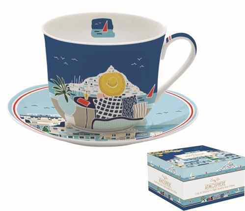 R2S.1454SEAD Porcelán reggelizőcsésze+alj 400ml, dobozban, Sea Dreams, Atmosphere