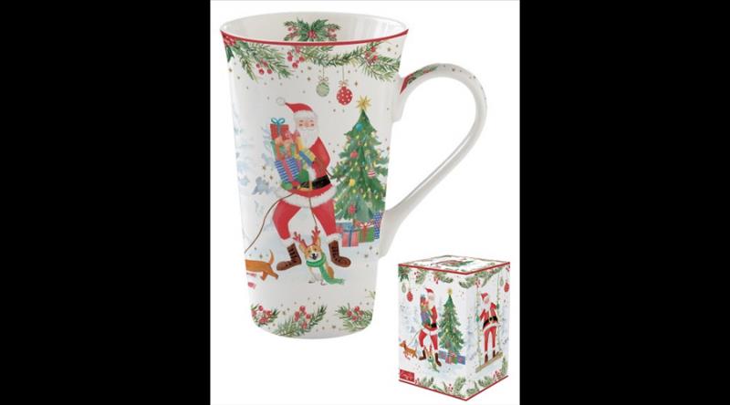 R2S.1462JOYF Porcelánbögre 600ml, dobozban, Joyful Santa