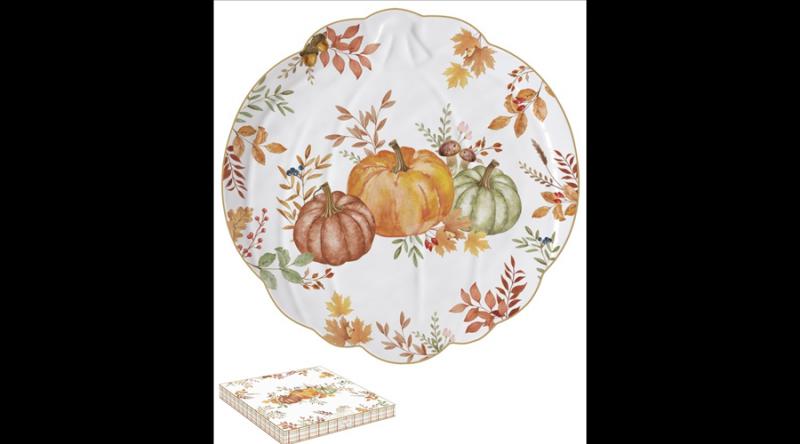 R2S.1575HARV Porcelántálca tökformájú, 27cm, dobozban, Harvest