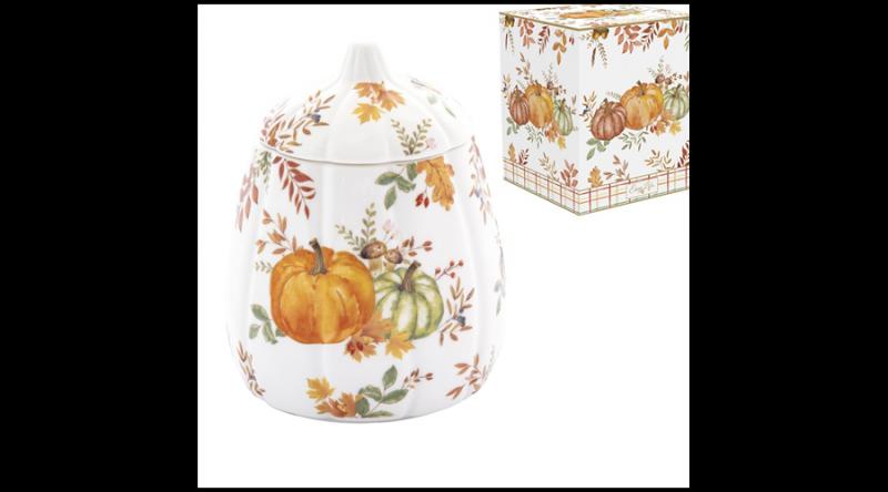 R2S.1579HARV Porcelántál fedővel, tökformájú, 11x15cm, dobozban, Harvest