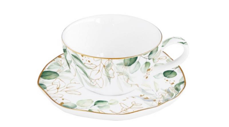 R2S.1588BOTQ Porcelán eszpresszócsésze+alj 120ml,Botanique