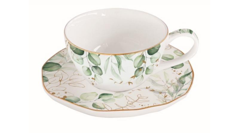 R2S.1589BOTQ Porcelán teáscsésze+alj 250ml,Botanique