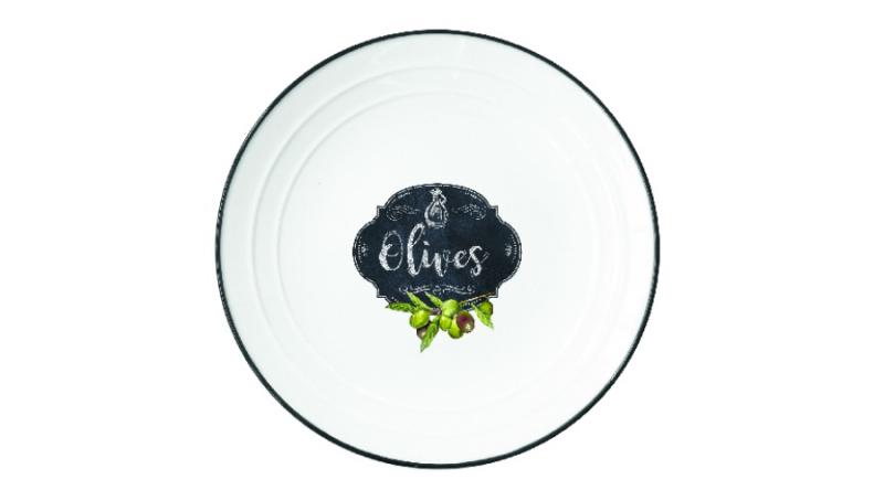 R2S.1622KIBO Porcelán desszerttányér 16cm, Olives, Kitchen Basics
