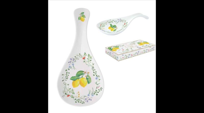 R2S.1628FCIT Porcelán fakanáltartó kanál 27x12cm, dobozban, Fleurs et Citrons