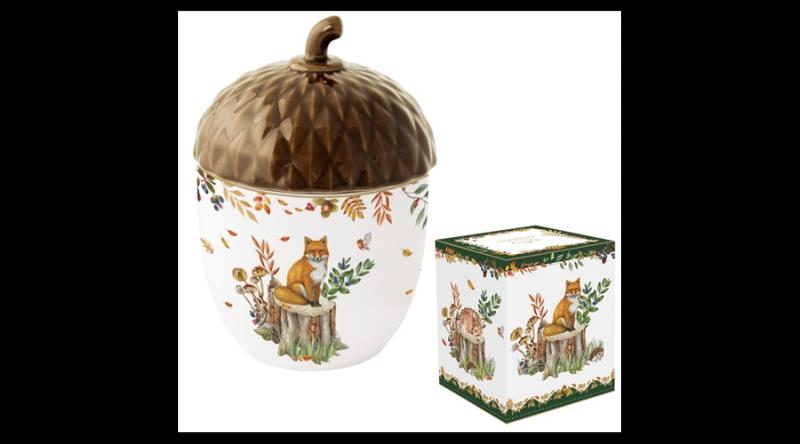 R2S.1646FODR Porcelán konyhai tároló fedővel, 14x20cm, dobozban, Forest Dream