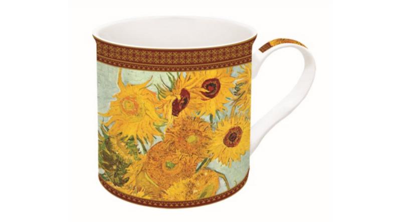 R2S.170VAN1 Porcelánbögre dobozban,300ml,Van Gogh:Napraforgók