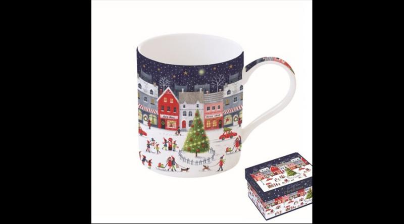 R2S.1770WL01 Porcelánbögre 350ml,dobozban,With Love at Christmas, Village