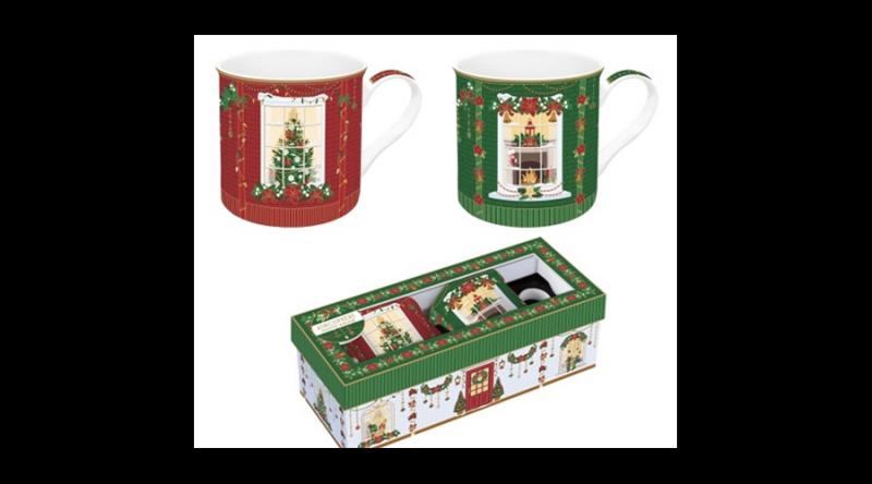 R2S.178FEAV Porcelán bögreszett 2db-os, 300ml, dobozban, Atmosphere, Festive Avenue