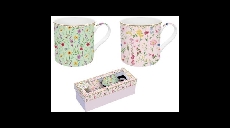 R2S.178MFLO Porcelán bögreszett 2db-os, 300ml, dobozban, Atmosphere, Meadow Flowers