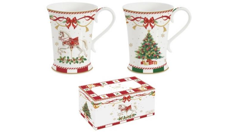 R2S.1795CTAL Porcelán bögreszett 2db-os, 300ml, dobozban, Christmas Tale