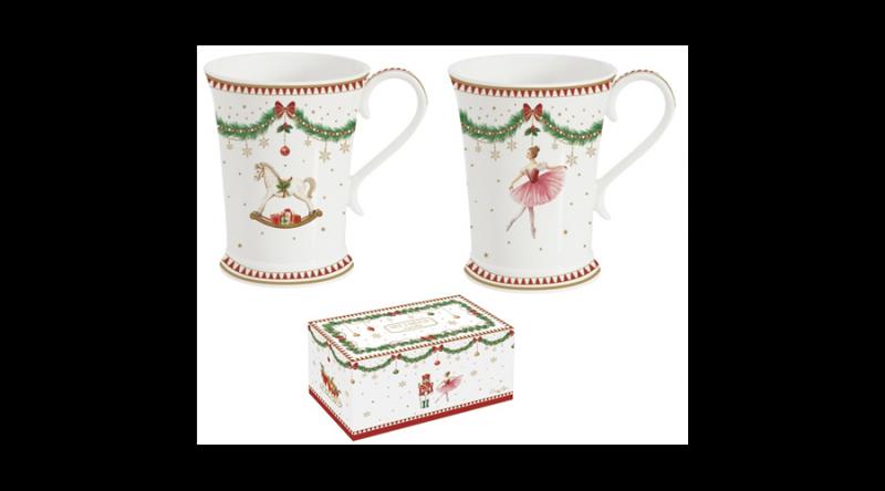 R2S.1795MNOE Porcelán bögreszett 2db-os, 300ml, dobozban, Magie de Noel