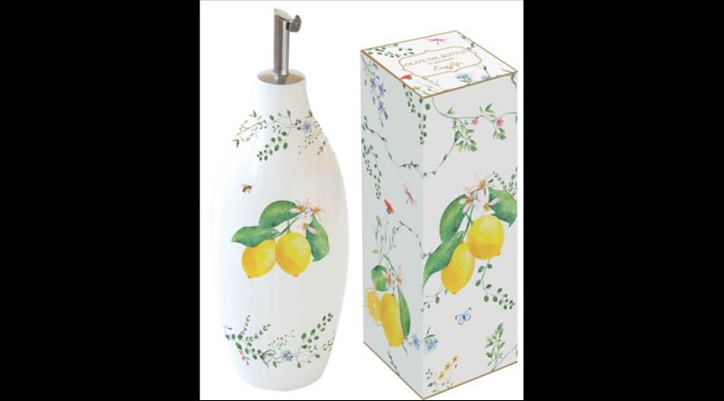 R2S.1906FCIT Porcelán olajkiöntő 300ml, dobozban, Fleurs et Citrons